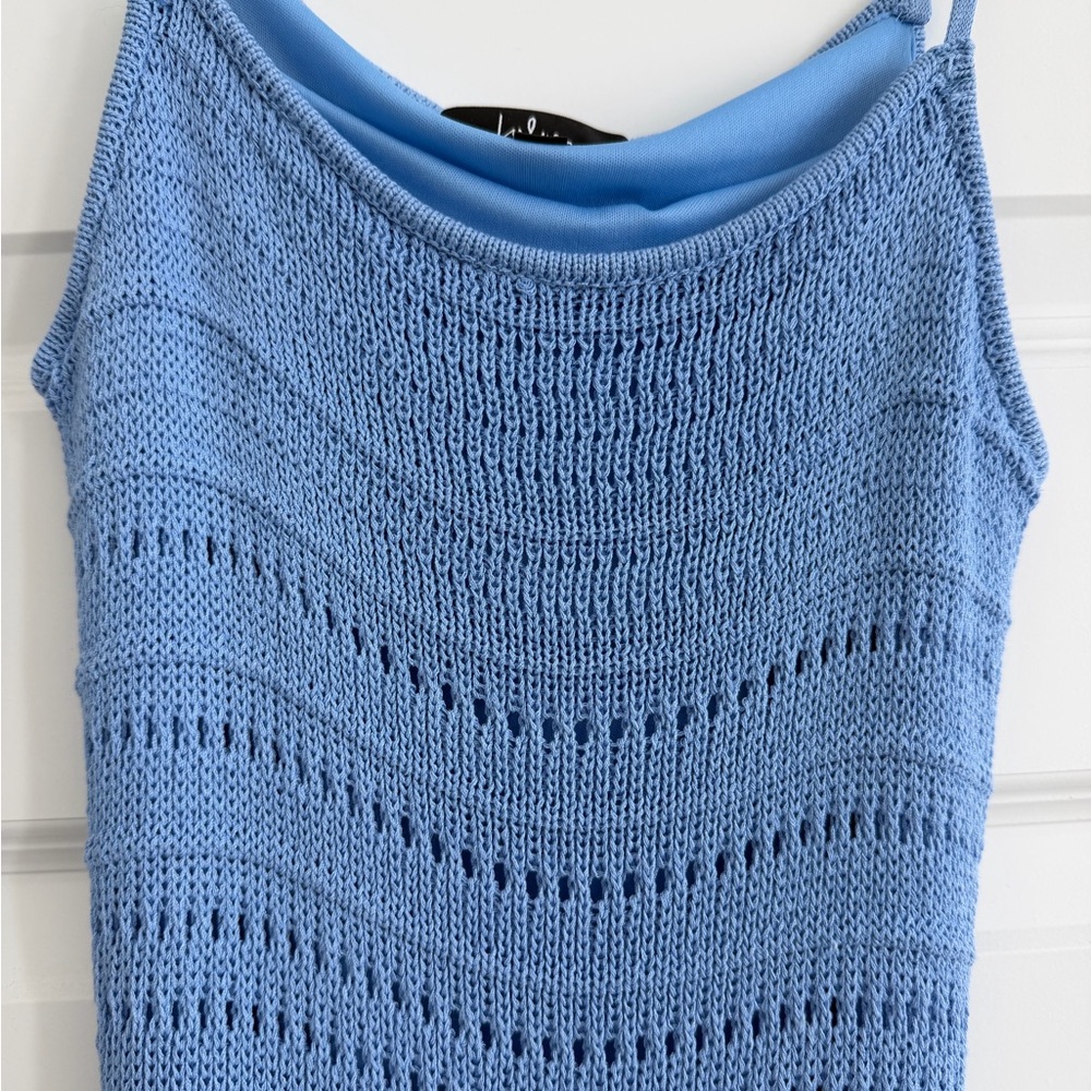 Lulus blue sweater knit mini dress - Picture 2 of 3